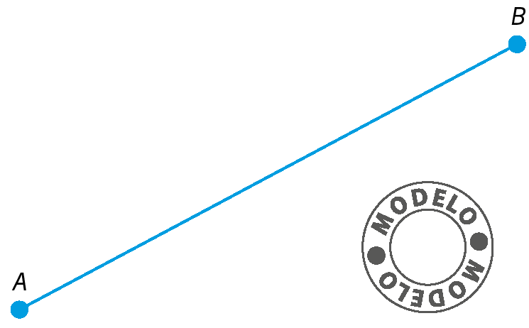 Figura geométrica. Modelo. Segmento diagonal AB.