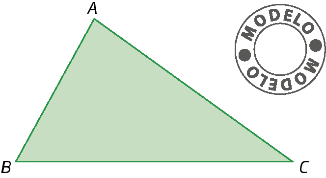 Triângulo ABC. Modelo.