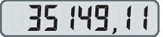 Ilustração. Visor de uma calculadora com o número 35 mil 149 vírgula 11.