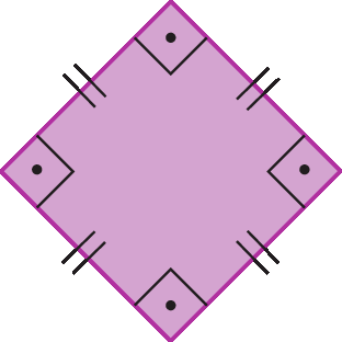 Figura geométrica. Quadrado com quatro lados e ângulos iguais.