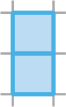 Imagem de figura composta por dois quadradinhos azuis alinhados na vertical.