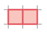Ilustração. Figura geométrica composta por 2 quadrados unidos um do lado do outro.
