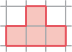 Imagem de figura composta por 4 quadradinhos vermelhos: 3 alinhados na horizontal e um acima do segundo deles.