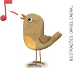 IMAGEM: um passarinho canta e emite uma nota musical. FIM DA IMAGEM.