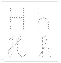 IMAGEM: quadro com a letra agá, em maiúsculas e minúsculas, tracejada em escritas bastão e cursiva. FIM DA IMAGEM.
