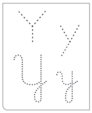 IMAGEM: Quadro com a letra Y, em maiúsculas e minúsculas, tracejadae em linha contínua. FIM DA IMAGEM.