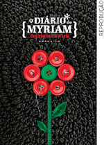 IMAGEM: reprodução da capa do livro o diário de myriam, de myriam rawick. nela, sobre um fundo preto, há uma flor feita com botões, que formam suas pétalas. FIM DA IMAGEM.