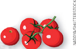 IMAGEM: cinco tomates. FIM DA IMAGEM.