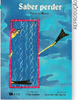 IMAGEM: reprodução da capa do livro saber perder, de yolanda reyes. na capa, em um fundo azul, o desenho de uma piscina e de uma pessoa com roupas de natação, como touca, óculos e pés de pato. FIM DA IMAGEM.