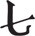 Imagem de símbolo com formato semelhante à letra t minúscula.