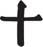 Imagem de símbolo com formato semelhante a uma cruz.