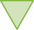 Ilustração. Triângulo, uma das partes do hexágono anterior, representando a unidade de medida.