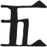Imagem de símbolo com formato semelhante às letras F e L.