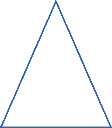 Ilustração. Triângulo com dois lados de mesma medida e três ângulos menores que 90 graus.