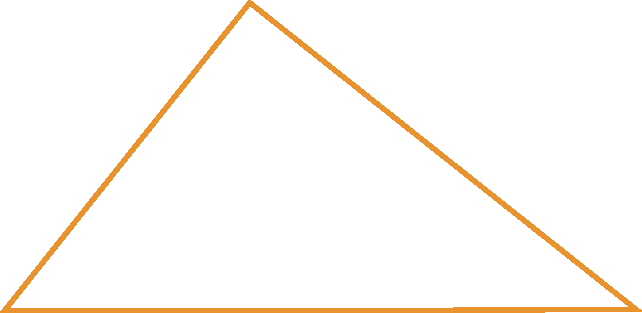 Ilustração. Triângulo com três lados de medidas diferentes e um ângulo de 90 graus.