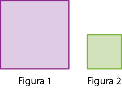 Ilustração. 
Imagem 1. Quadrado grande lilás. 
Imagem 2. Quadrado pequeno verde.