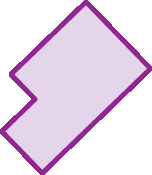 Ilustração. Figura geométrica plana lilás com seis lados.