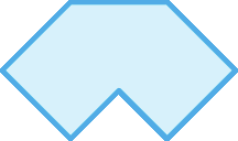 Ilustração. Figura geométrica plana azul com sete lados.