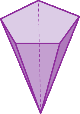 Ilustração. Pirâmide de base pentagonal.