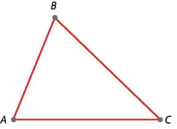 Ilustração. Triângulo com vértices A, C, B.