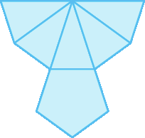 Ilustração. 
Planificação de pirâmide de base pentagonal.