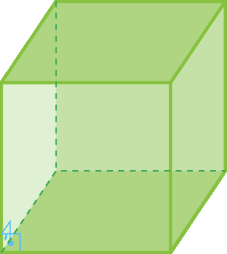 Ilustração. Poliedro formado seis quadrados.
As arestas laterais formam ângulo reto com as bases.
