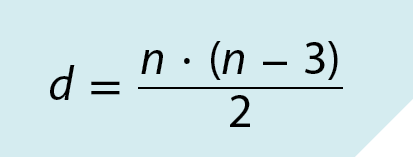 Sentença matemática. d igual a, fração, numerador n vezes, abre parênteses, n menos 3, fecha parênteses, denominador 2.