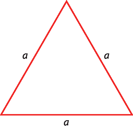 Ilustração. Triângulo com medida a em cada lado.