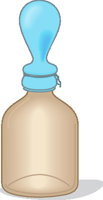 Ilustração. Figura 1: garrafa em temperatura ambiente. Garrafa com bico maleável na parte superior.