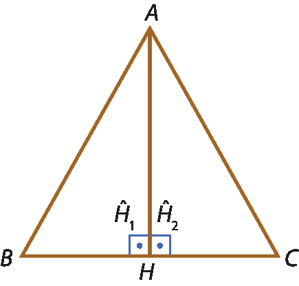 Ilustração. Triângulo A B C. Entre B e C, ponto H. Segmento A  H faz ângulo de 90 graus com lado B C.