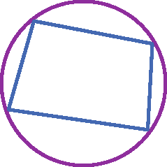 Ilustração. Circunferência com paralelogramo dentro.