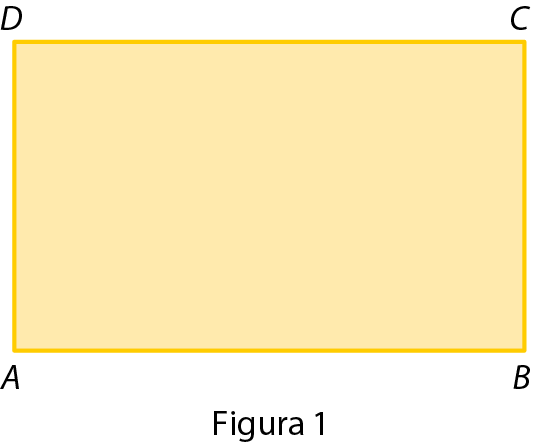 Ilustração. Figura 1. Retângulo amarelo ABCD.