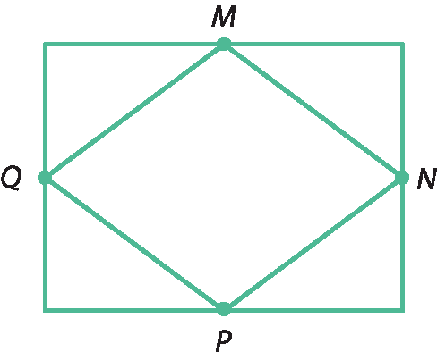 Ilustração. Losango MNPQ. Ao redor, retângulo.