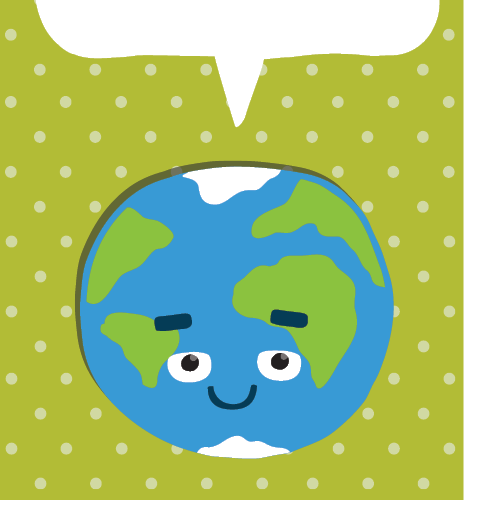 Ilustração. Marca páginas. Um retângulo em tons de verde na posição vertical. No centro, lê-se: MAKE A BETTER WORLD: COOPERATE. SHARE. BE PATIENT. ACCEPT DIFFERENCES. Na parte inferior há uma ilustração de um globo terrestre sorrindo.