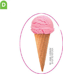 IMAGEM: um sorvete de casquinha. a imagem está circulada em azul. FIM DA IMAGEM.