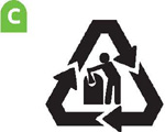 IMAGEM: três setas pretas formam um triângulo, com o desenho de uma pessoa jogando lixo na lixeira no centro. FIM DA IMAGEM.