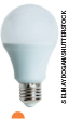 IMAGEM: uma lâmpada de led feita de plástico, em formato de bulbo. na parte inferior, uma rosca de metal. FIM DA IMAGEM.