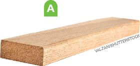 IMAGEM: A. Pedaço retangular de madeira. FIM DA IMAGEM.