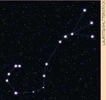 IMAGEM: esquema ligando as estrelas da constelação de escorpião. FIM DA IMAGEM.