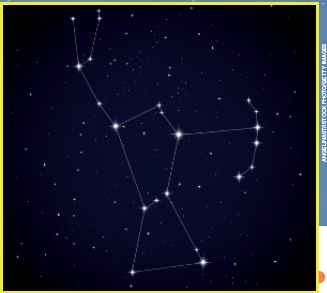 IMAGEM: esquema ligando as estrelas da constelação de órion. FIM DA IMAGEM.
