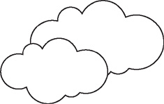 IMAGEM: figura para colorir: duas nuvens. FIM DA IMAGEM.