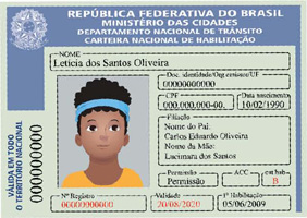 IMAGEM: carteira de motorista com informações e fotografia da pessoa a quem ela pertence. FIM DA IMAGEM.