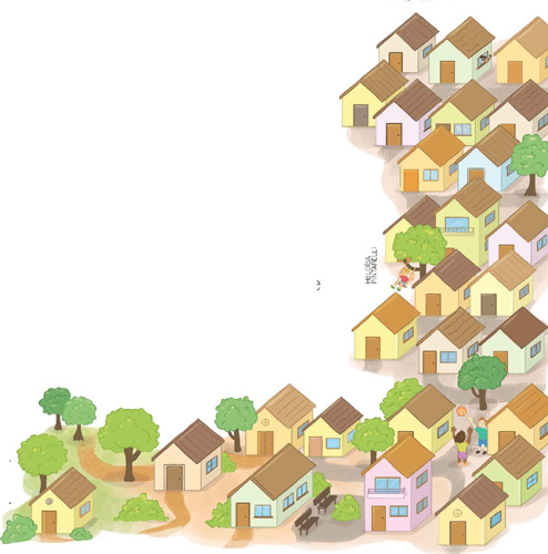 IMAGEM: muitas casas aglomeradas, com algumas árvores entre elas. FIM DA IMAGEM.