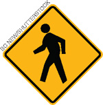 IMAGEM: uma placa com o símbolo de uma pessoa andando. FIM DA IMAGEM.