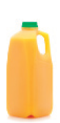 IMAGEM: uma garrafa de suco de laranja. FIM DA IMAGEM.