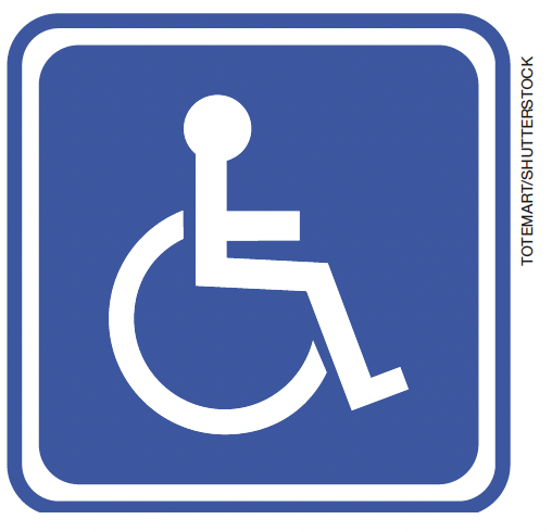 IMAGEM: quadrado com a ilustração de uma pessoa sentada sobre uma cadeira de rodas. FIM DA IMAGEM.
