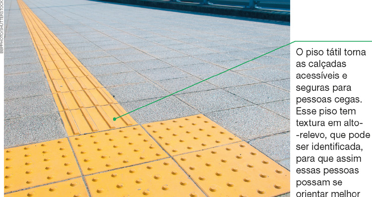 IMAGEM: uma calçada com piso tátil com texturas de bolinhas em alto-relevo. FIM DA IMAGEM.