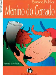 IMAGEM: reprodução da capa do livro menino do serrado, com um menino tocando um berrante e um boi ao fundo. FIM DA IMAGEM.