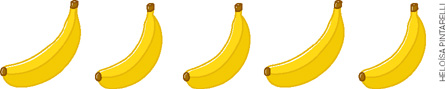IMAGEM: cinco bananas. FIM DA IMAGEM.