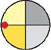 IMAGEM: círculo dividido em quatro partes iguais, representa a lua. FIM DA IMAGEM.